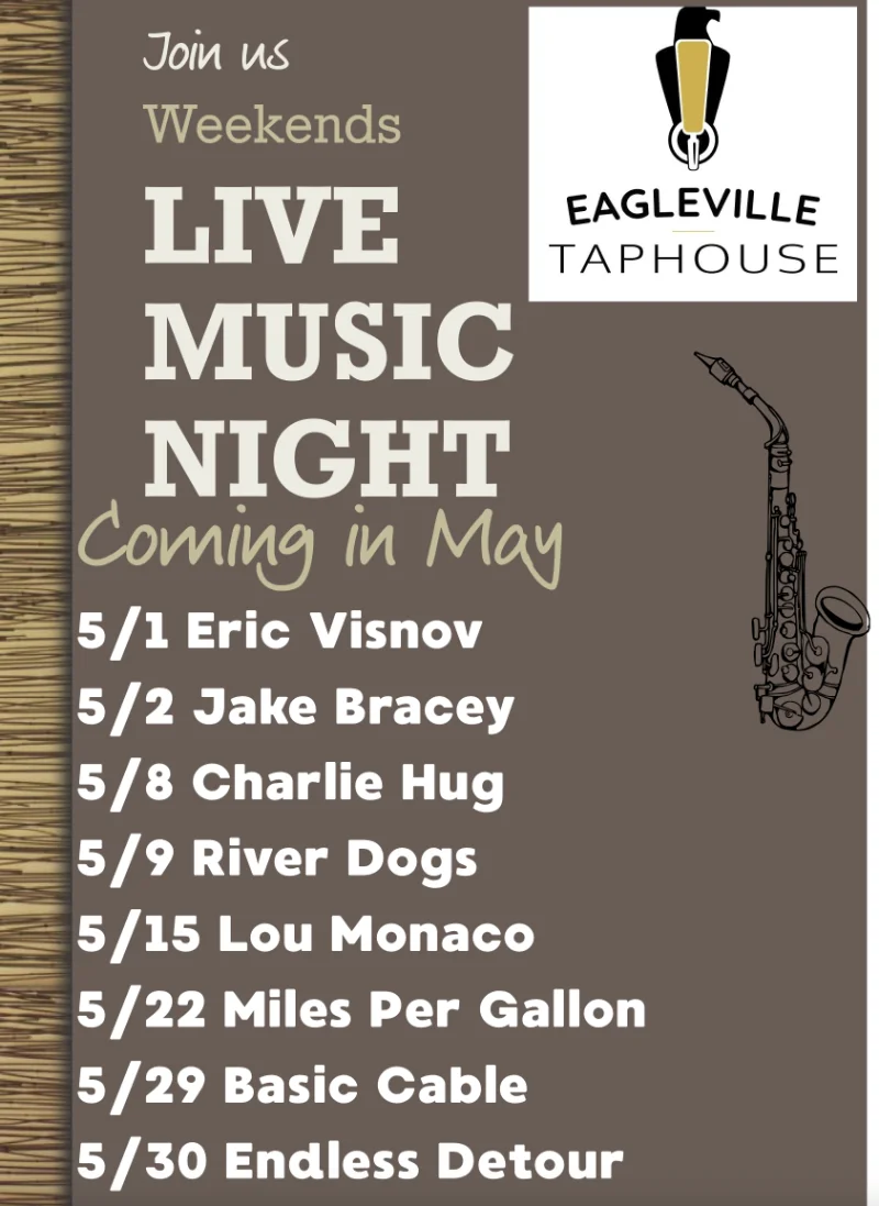Enjoy live music at Eagleville Taphouse - see who's playing this month!